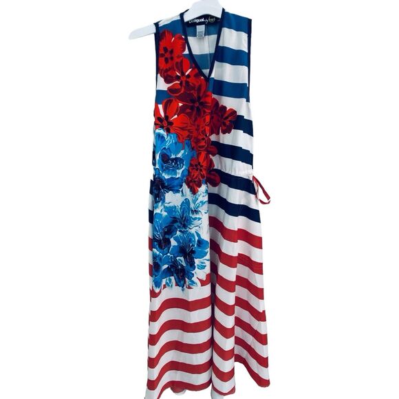 Desigual x Christian Lacroix Dress SIze Small USA Flag Patriotic festival hippie - Picture 1 of 4